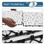 SUNWINGS 4PCS Natural Stone Interlocking Deck Tiles 12"x12" Pebble Waterproof Patio Deck, Outdoor Indoor Floor Decking Tiles for Porch Poolside Balcony Backyard, White - Image 4