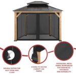 CoastShade Universal Replacement Canopy Mosquito Netting Screen Sidewalls Only for 10' x 10' Gazebo Canopy,Black - Image 4