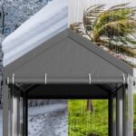Walsunny Carport, 12x20 ft Heavy Duty Carport Canopy with Roll-up Windows, Portable Garage with Removable Sidewalls & Doors, Car Canopy with All-Season Tarp for Car, Truck, Boat - Image 6