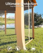 Pop Up Gazebo 13x13 ft, Outside Canopy Tent with 6 Pcs Mosquito Netting, One Push Setup for Backyard Patio Garden Activities - Khaki & Beige - Image 6