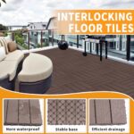 44PCS Interlocking Deck Tiles, Plastic Wood 12"x12" Interlocking Patio Deck Tiles, Resist Rust, Water, Weather, Anti-Slip,Ideal for Indoor and Outdoor Use (44, Light Coffee Color) - Image 5