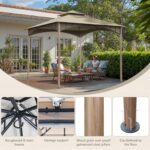 Patio Gazebo 10x10, Outdoor Gazebos, Heavy Duty Gazebo Soft Top Gazebos, Double Roof Outdoor Gaze bo for Patio Deck Backyard Garden Lawns - Image 7