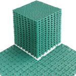 MAXWAVE 18 Pack 12" x 12" Modular Interlocking Floor Mats, Soft PVC Non-Slip Drainage Tiles, Splicing Rubber Cushion Flooring for Deck, Shower, Pool, Basement, Shed, Indoor and Outdoor Use