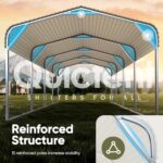 Quictent 12x20 ft Metal Roof Carport Kits Hard Top Garage Heavy Duty Steel Car Canopy, White - Image 5