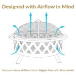 Sunnydaze Crossweave Outdoor Fire Pit - Wood-Burning Fire Pit for Outside with Spark Screen, Poker and Round Cover - 36-Inch - Bronze - Image 5