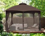 SCOCANOPY Brown 10' x 12' Gazebo Netting for Lowe's Allen Roth 10X12 Gazebo Model #GF-12S004B-1 / GF-12S004BTO/ TPGAZ17-002 - Image 5