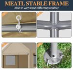 Shintenchi Carport 12' x 20' Heavy Duty Portable Garage, Car Port Canopy with Side-Opening Removable Door & Roll-Up Windows, Car Canopy for Truck,Car,Boat,Motorcycle,Khaki - Image 4