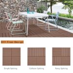 Candockway Plastic Interlocking Deck Tiles, 36 Pack Outdoor Flooring Waterproof Pavers for Patio Garden Porch Yard, All Weather Use, Coffee - Image 4