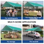 10x20 ft Heavy Duty Car Canopy Galvanized Frame Carport Outdoor Party Tent Boat Shelter with Reinforced Structure, No Sidewall - Green - Image 5