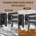 10-Pack 12"x12" Interlocking Acacia Wood Deck Tiles – 4 Slats Waterproof Outdoor Flooring for Patio, Balcony & Backyard - Image 6