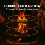 18" Smokeless Fire Pit with Removable Ash Pan, Fire Poker & Carry Bag - Portable Outdoor Fire Pit - Cast Iron - Wood Burning Lightweight Fireplace, Ideal for 4-6 People, 25 lbs - Image 4