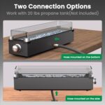 Ciays 28 Inch Table Top Propane Fire Pit, 50,000 BTU Tabletop Firepit with Glass Wind Guard & Glass Beads, Nylon Cover, Portable Outdoor Portable Fireplace for Patio and Camping - Image 8