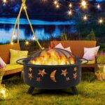 Yaheetech Fire Pit 30in Fire Pits for Outside Wood Burning Outdoor Fireplace with Spark Screen, Poker for Bonfire Patio Backyard Garden Picnic - Image 2
