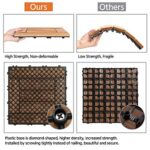 Yaheetech 27PCS Natural Wood Deck Tiles Interlocking Patio Deck Tiles Solid Wood and Plastic Indoor&Outdoor 12 x 12in - Image 8