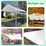 Thanaddo 10 x 20 Ft Carport Replacement Canopy Cover Garage Top Tent Shelter Tarp with Free 44 Ball Bungee Cords,White(Only Cover, Frame Not Include) (10x20 White) - Image 7