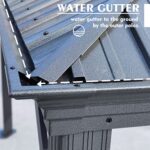 Kozyard Alexander 10' X 12' Hardtop, Aluminum Metal Gazebo with Galvanized Steel Double Roof Canopy, Curtain and Netting, Permanent Pavilion for Patio, Backyard, Deck, Lawn (Gray) - Image 3