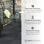 EcoTrend 24-Pack 12”x12” Interlocking Deck Floor Tiles, Slate Black – Rubber & Plastic Outdoor Flooring for Patio, Porch, Balcony, Pool Area, Garden, Garage or Backyard – Modular Decking Grid Panels - Image 6