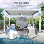 Kozyard Outdoor Louvered Pergola 12ft x 16ft Pergola Sun Shade All-Weather Aluminum Packing Shelter with Drainage System and Adjustable Roof Waterproof for Outdoor Poolside Deck Patio Garden Yard - Image 4