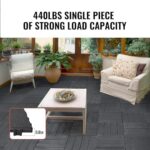 VEVOR Interlocking Deck Tiles, 36 Pack,11.6"x11.6" 36 sq. ft Plastic Waterproof Outdoor Flooring All Weather Use, Patio Floor Decking Covering Tiles for Porch Poolside Balcony Backyard, Dark Grey - Image 3