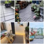 Interlocking Deck Tiles, 12 PCS 12” x 12” Patio Tiles Waterproof Plastic Outdoor Flooring Covering All Weather for Walkway Front Porch Poolside Balcony Backyard, Gray - Image 7