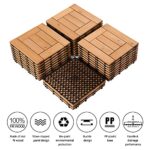 Yaheetech 27PCS Natural Wood Deck Tiles Interlocking Patio Deck Tiles Solid Wood and Plastic Indoor&Outdoor 12 x 12in - Image 4