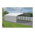 Arrow 1-Sided 20x29x9 Galvanized Steel Carport Kit - Eggshell (CPH202909ECL1) - Image 3