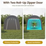 FansaFurn Carport, 10'x15' Outdoor Round Portable Garage with 2 Roll up Doors, Heavy Duty Storage Shelter Car Canopy Party Tent, Dark Gray - Image 3