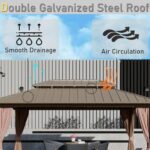 Yardsight Hardtop Gazebo 10' x 10', Outdoor Aluminum Frame Galvanized Steel Double Roof Pavilion with Netting and Shaded Curtains, Permanent Metal Pergolas for Patio, Backyard, Deck and Lawns. - Image 3