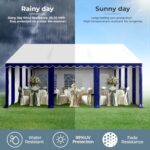 GREEN PARTY 13x26FT Party Tent Heavy Duty, Large Wedding Event Shelters with 3 Carry Bags & Removable Sidewalls, Outdoor Canopy Gazebo Commercial Tent for Carport Camping Garden Patio - Image 7