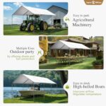 Carport Car Port Canopy 12x20 ft Heavy Duty, Portable Garage Shelter Logic Car Tents Carpas para Carros All Weather for Truck Boat, Galvanized Steel Frame Carports Height Adjustable White - Image 5