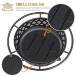 Yaheetech Fire Pit 36in Outdoor Wood Burning Fire Pits Wood Large Fire Bowl for Outside BBQ Bonfire Patio with Mesh Spark Screen, Poker and Rain Cover - Image 6