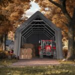 KING BIRD 13X20FT Heavy Duty RV Carport - 12.3FT Ultra High Peak Anti-Snow Outdoor Storage Shed Shelter for Full-Size Trucks/SUVs with Roof Racks, Boats. Garage Car Canopy-Dark Gray - Image 7