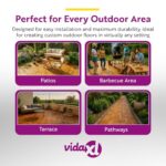 vidaXL Decking Tiles 10 Pieces – Easy to Assemble Interlocking Acacia Wood Outdoor Floor Panels for Patio, Balcony, Walkway, Backyard, Garden, Porch, Gazebo, DIY Deck Covering – Brown, 11.8"x11.8" - Image 6