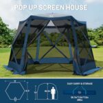 Timber Ridge Pop Up Gazebo, Portable Instant Screen House with Netting, Easy 60-Second Set-Up, Measures 12.1' x 10.5' x7.2', Fits 8 People, Ideal for Camping, Backyard, Patio, Tailgating, Picnics - Image 9