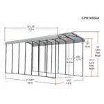 Arrow 14x33x14 DIY RV Carport Kit - Charcoal (CPHC143314) - Image 6