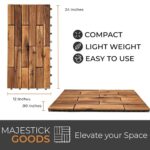 Majestick Goods Interlocking Long Deck Tiles - 24x12 Acacia Hardwood Outdoor Flooring for Patio, Balcony & Walkway - Easy Snap Together Wood Floor Panels, 2 Pack (12pcs) Covers 24 Sq Ft - Image 7