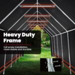 KING BIRD 13X20FT Heavy Duty RV Carport - 12.3FT Ultra High Peak Anti-Snow Outdoor Storage Shed Shelter for Full-Size Trucks/SUVs with Roof Racks, Boats. Garage Car Canopy-Dark Gray - Image 3