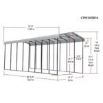 Arrow 14x38x14 DIY RV Carport Kit - Charcoal (CPHC143814) - Image 5