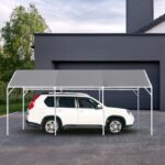Wesnoy 12 x 20 ft Heavy Duty Canopy Replacement Cover Waterproof Carport Garage Car Shelter Tarp Tent for Car Canopy with 50 Ball Bungees, Only Top Cover, Frame is Not Included - Image 6