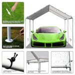 HCY Car Ports 20x10 Heavy Duty Metal Carports Party Tent Portable Garage for Wedding, Garden Storage (White), 235 inch x116 inch x102 inch - Image 4