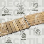 VICTORY RELAX Acacia Wood Decking Tiles 9PCS - Easy Snap Interlocking Deck Tiles for Patio Poolside Balcony Decor - All Weather Waterproof Flooring for Indoor & Outdoor (Round Joints) - Image 3