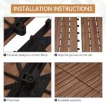 Yaheetech 108PCS Acacia Wood Interlocking Flooring Tiles Waterproof Flooring for Outdoor & Indoor Patio,Balcony,Garden,Poolside,12 × 12 in,Brown - Image 9