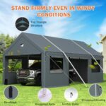 Carports 12X20 Heavy Duty，Portable Car Port Garage，Carport Canopy with Side Door,Outdoor Car Shelter All Weather - Image 4