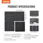 VEVOR Interlocking Deck Tiles, 36 Pack,11.6"x11.6" 36 sq. ft Plastic Waterproof Outdoor Flooring All Weather Use, Patio Floor Decking Covering Tiles for Porch Poolside Balcony Backyard, Dark Grey - Image 7