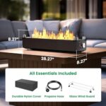 Ciays 28 Inch Table Top Propane Fire Pit, 50,000 BTU Tabletop Firepit with Glass Wind Guard & Glass Beads, Nylon Cover, Portable Outdoor Portable Fireplace for Patio and Camping - Image 7