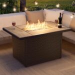 Grand patio Outdoor Propane Fire Pit Table with Cover/Lid for Patio, 43 inch 60,000 BTU,Wicker/Rectangle - Image 2