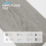 Art3d Peel and Stick Floor Tile Vinyl Wood Plank 36-Pack 54 Sq.Ft, Deep Gray, Rigid Surface Hard Core Easy DIY Self-Adhesive Flooring - Image 4