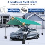 10x20 ft Heavy Duty Car Canopy Galvanized Frame Carport Outdoor Party Tent Boat Shelter with Reinforced Structure, No Sidewall - Green - Image 3