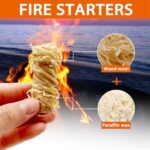 E500 Fire Starter - Natural Fire Starters for Fireplace, Campfires, Chimney, BBQ, Fire Pit & Wood Fireplace - 60 Pack Odorless Pine Firestarter, Charcoal Starter for Grill - Image 2