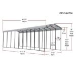 Arrow 14x47x14 DIY RV Carport Kit - Charcoal (CPHC144714) - Image 7